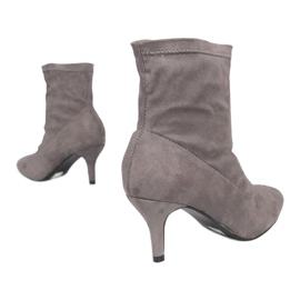 Gray ankle boots on a pin, slip-on F183 grey 1