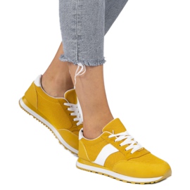 Yellow sports sneakers 3149 white 1