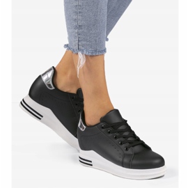 Black MY-0366 wedge sneakers 1 Black MY-0366 wedge sneakers 1