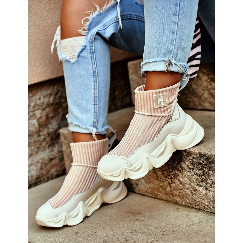 Women's High Sports Shoes Big Star White GG274608 1