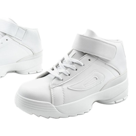 White eco-leather sports sneakers B-05 1