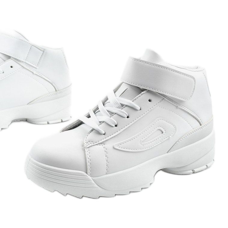 White eco-leather sports sneakers B-05 1