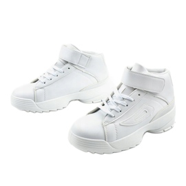White eco-leather sports sneakers B-05 2