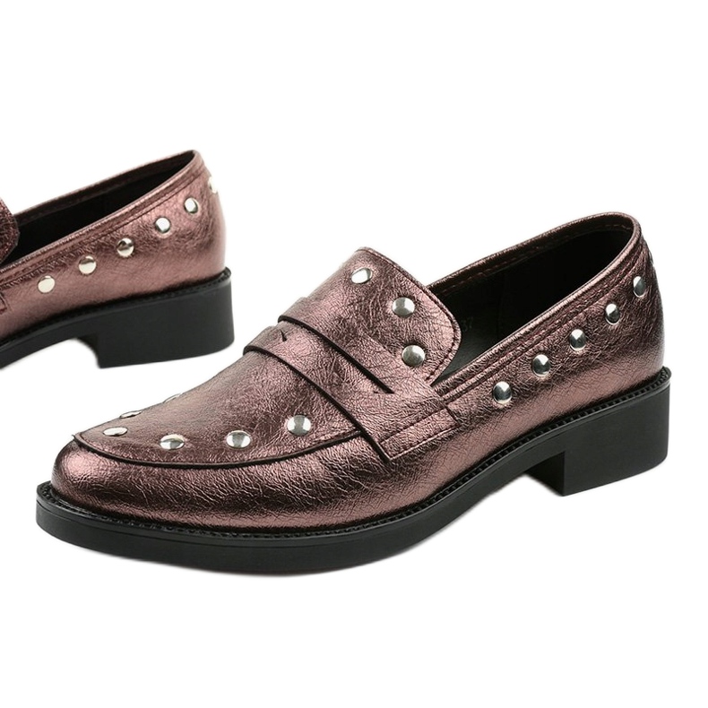 Women's maroon low shoes C18-6297 red 1