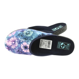 Slippers flowers 3D Adanex 25562 navy blue blue pink green 4