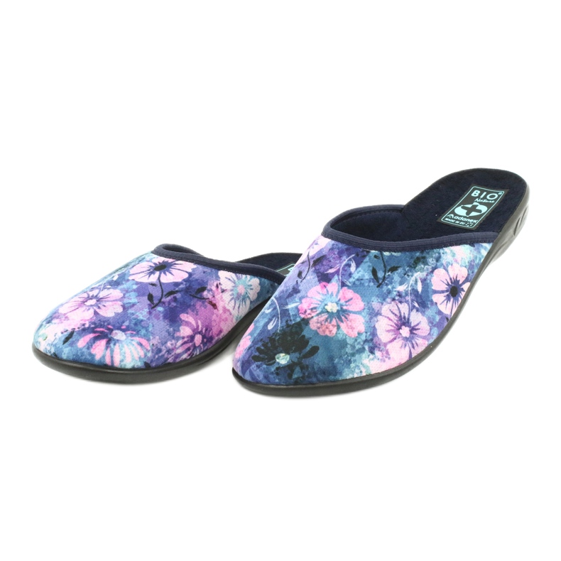 Slippers flowers 3D Adanex 25562 navy blue blue pink green 2