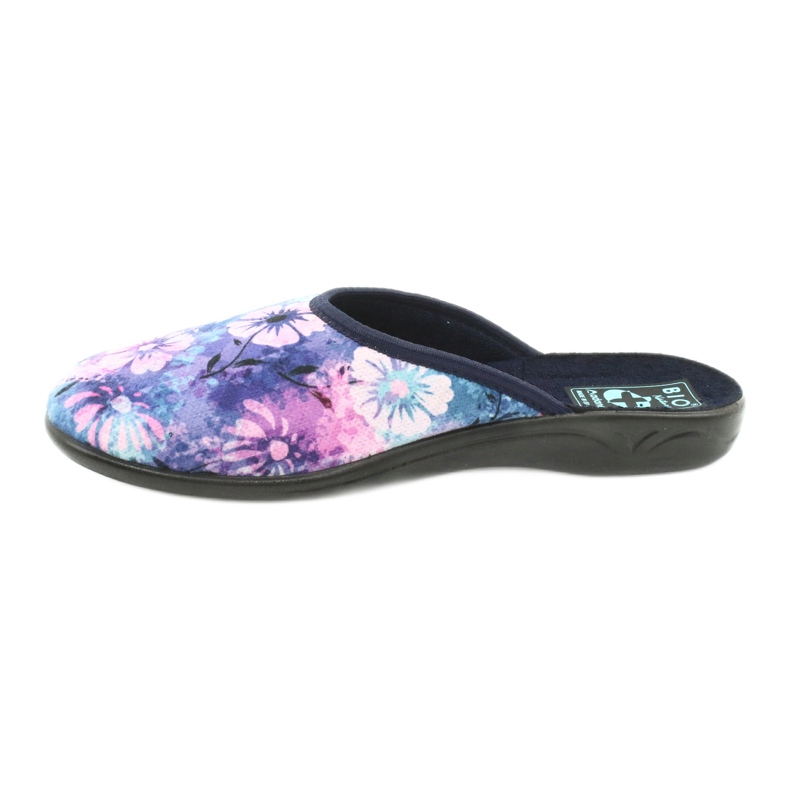 Slippers flowers 3D Adanex 25562 navy blue blue pink green 1
