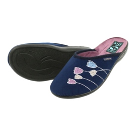 Adanex 25626 navy blue velor slippers purple 3