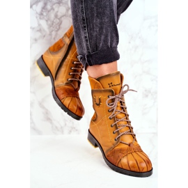Women's Warm Leather Boots Maciejka Yellow 03961-07 1