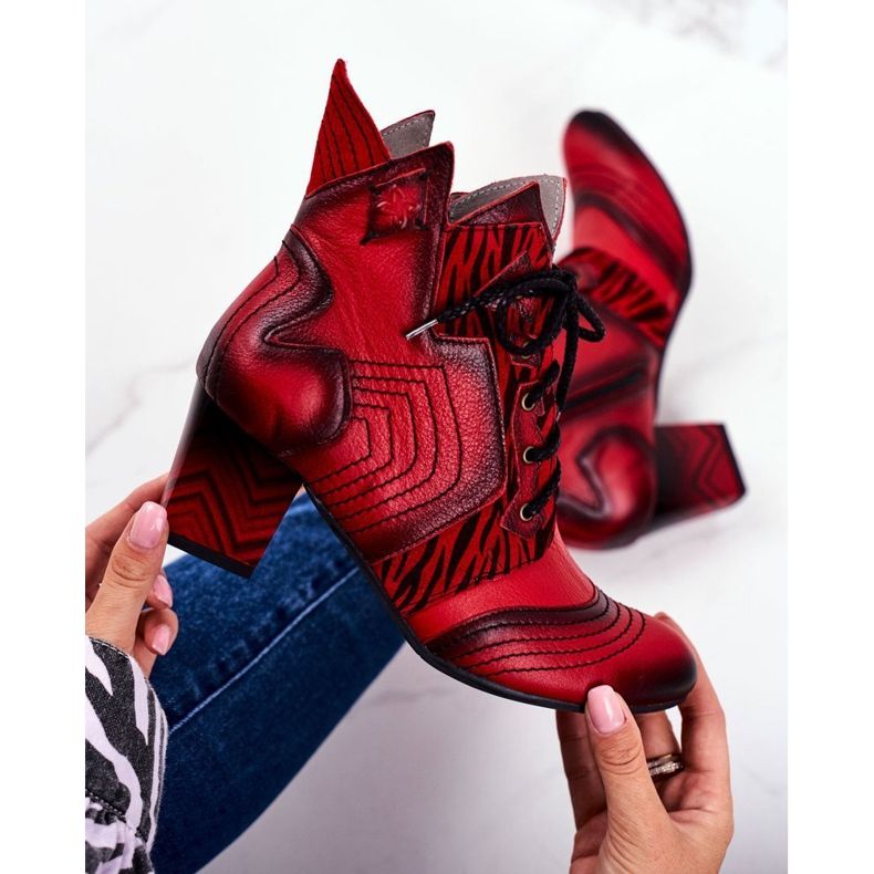 Women's Boots Leather Maciejka Red 03194 1