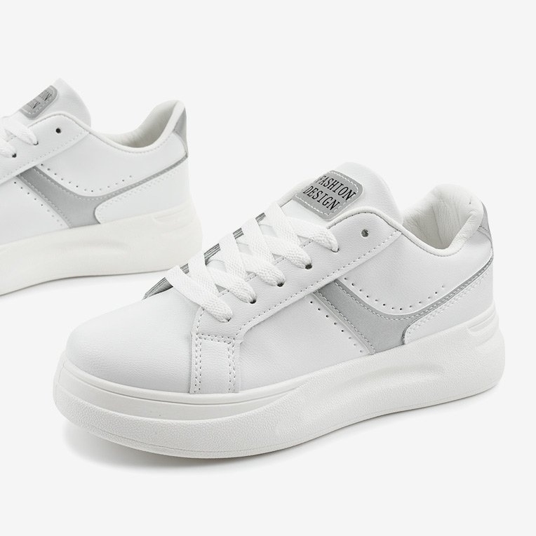 White eco-leather sneakers LLQ206-26 1 White eco-leather sneakers LLQ206-26 1
