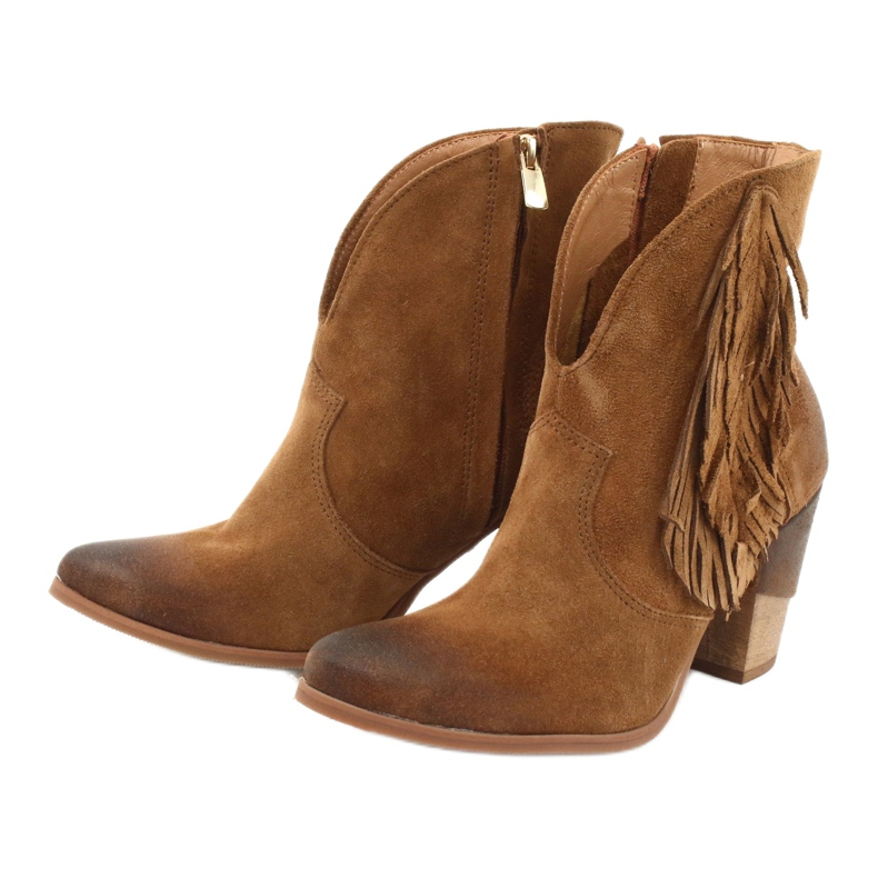 EXQUISITE 1196 Camel suede cowboy boots brown 2 EXQUISITE 1196 Camel suede cowboy boots brown 2