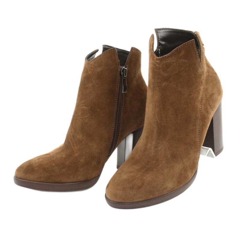 Gamis Leather suede boots on the post 4018 brown 2 Gamis Leather suede boots on the post 4018 brown 2