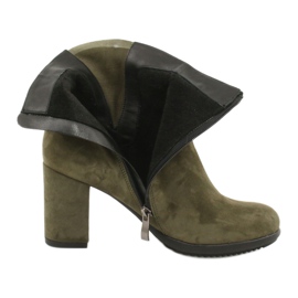 Kaniowski Leather boots on a post Green K-0024/618 4 Kaniowski Leather boots on a post Green K-0024/618 4