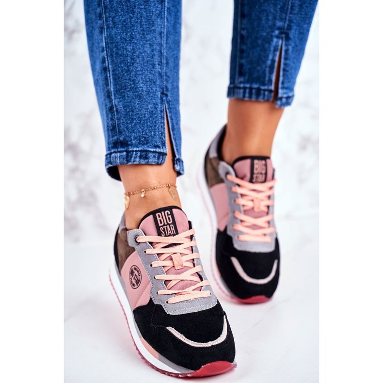 Women's Sport Shoes Sneakers Big Star GG274458 black pink 2