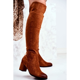 Vinceza Women's Boots On Heel Suede Camel Torgos brown 1