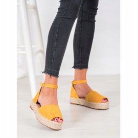 SHELOVET Yellow Espadrilles Open Toe 1