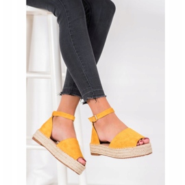 SHELOVET Yellow Espadrilles Open Toe 2