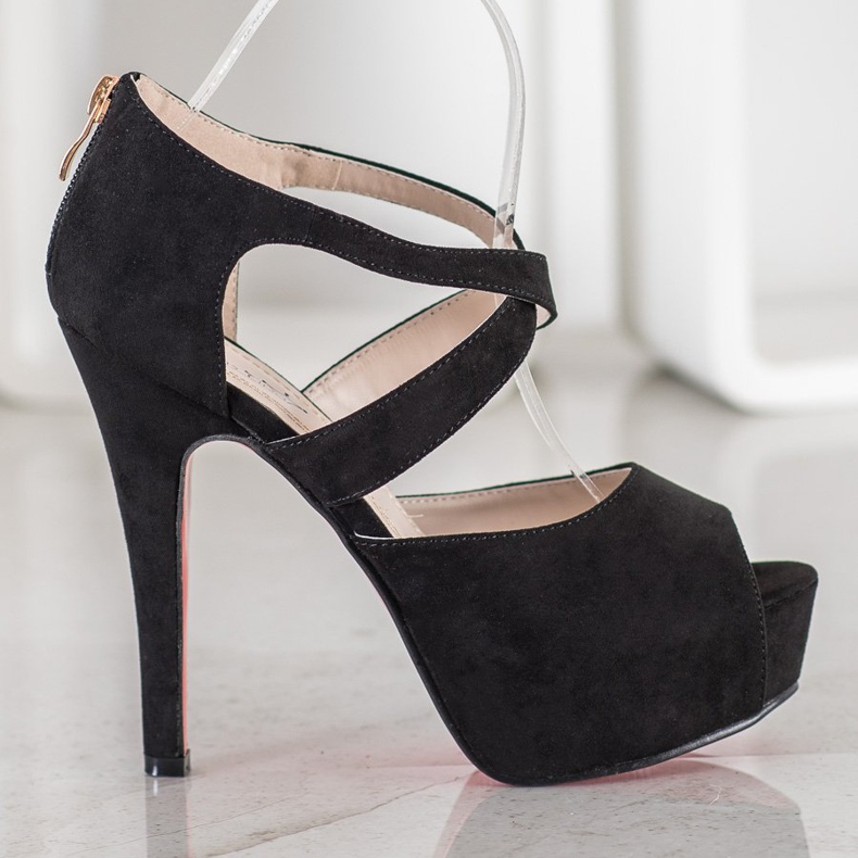 Queentina Open Toe Pumps On The Platform black 2