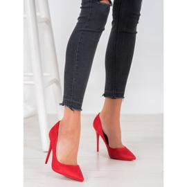 Queentina Red Stilettos With Suede 2