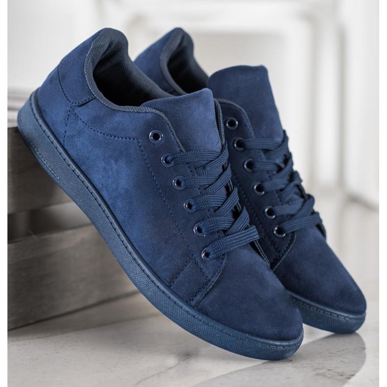 SHELOVET Navy blue suede sneakers 1 SHELOVET Navy blue suede sneakers 1