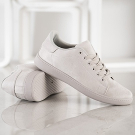 SHELOVET Gray Suede Sneakers grey 2