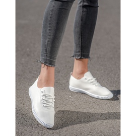 SHELOVET White Sneakers With Eco Leather 1
