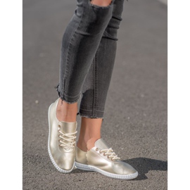 SHELOVET Golden Sneakers With Eco Leather 1 SHELOVET Golden Sneakers With Eco Leather 1