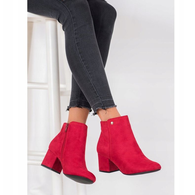 Goodin Red Suede Booties 2