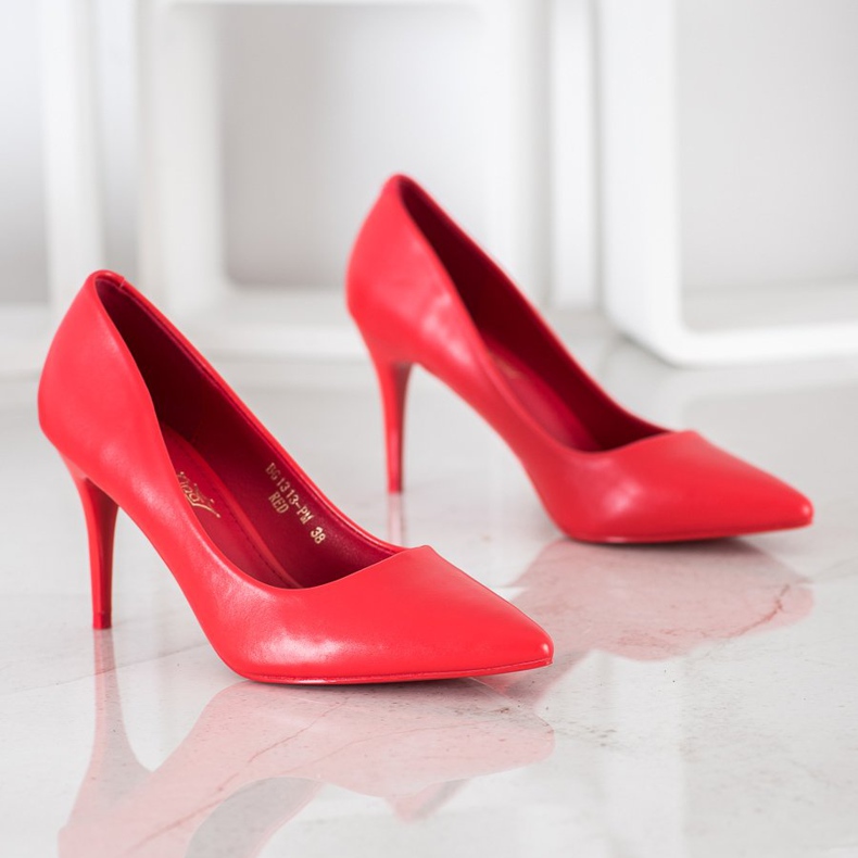 Queentina Red High Heels With Eco Leather 1