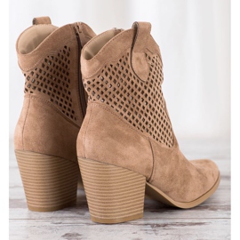Erynn Beige openwork cowboy boots 2