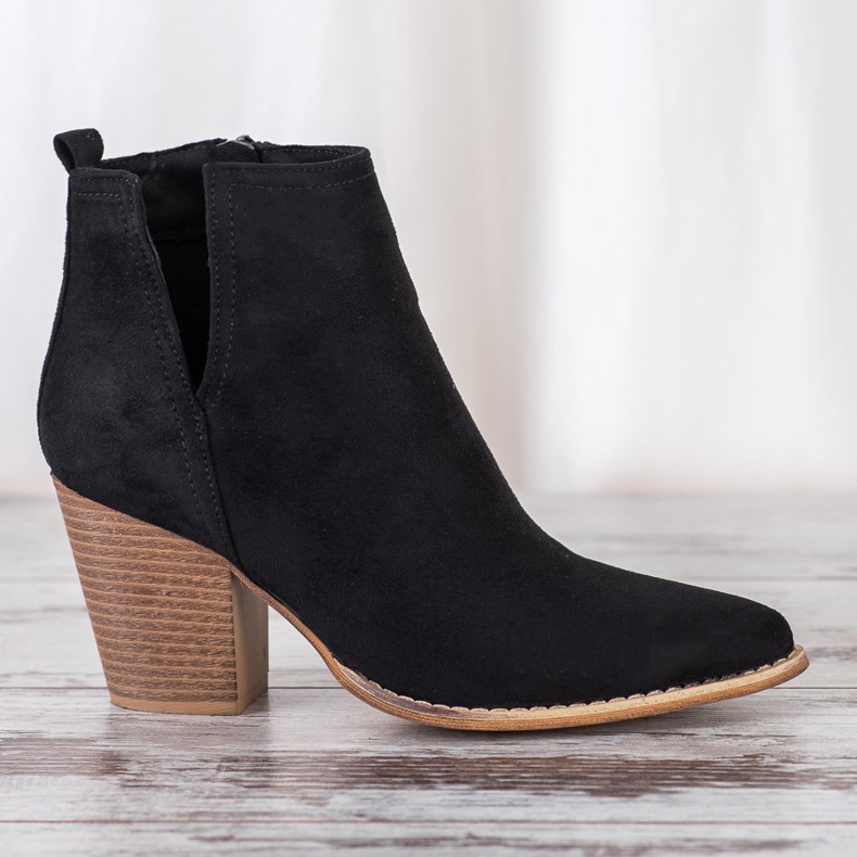 Erynn Suede Booties With A Cut black 1