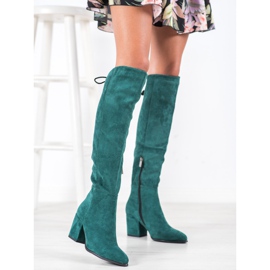 VINCEZA suede boots green 2