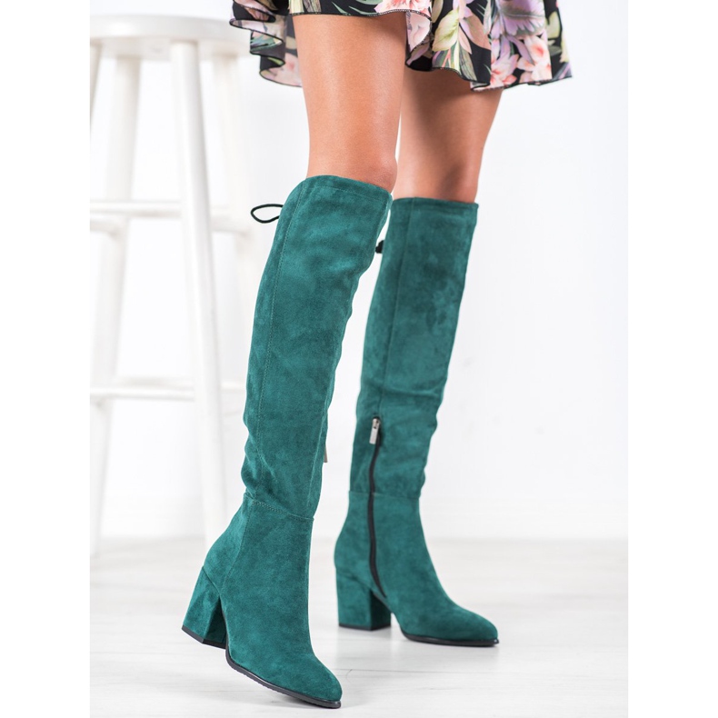 VINCEZA suede boots green 2