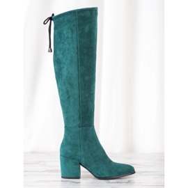 VINCEZA suede boots green 1