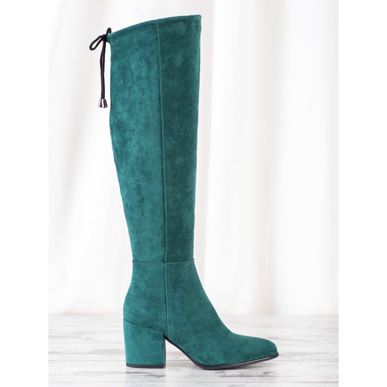 VINCEZA suede boots green 1