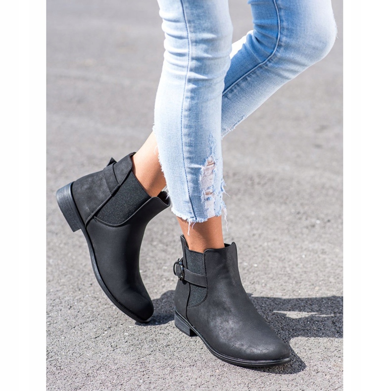 Goodin Slip-on Booties With Buckle black 1