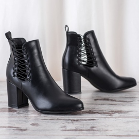 VINCEZA Cut Out Boots black 1