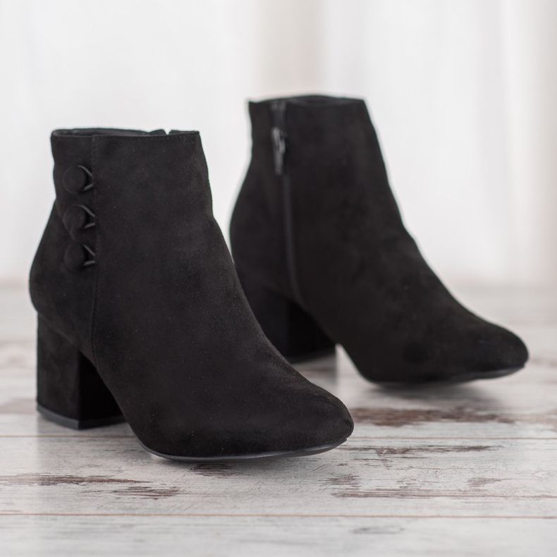 Goodin Suede Booties With Buttons black 2