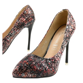 Black flower stilettos 0116-1 multicolored 1