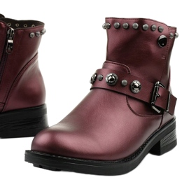 Ladies' burgundy boots with letters from Eira red 1