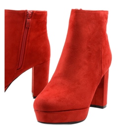 Red ankle boots on the Neadarea post 1