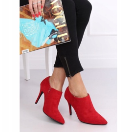 Red suede shoes on a stiletto heel TX-1850 Red 1