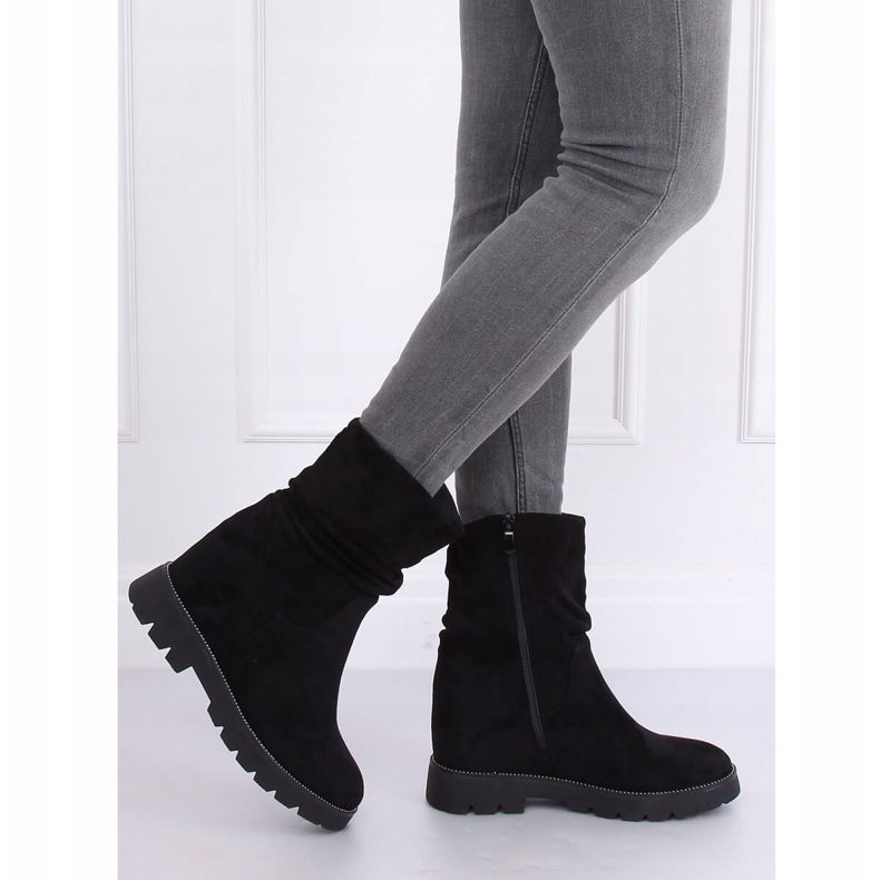 Black Boots on a hidden wedge heel 7978-KA Black 2
