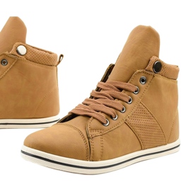 Classic brown high-top women's sneakers BK-08 1