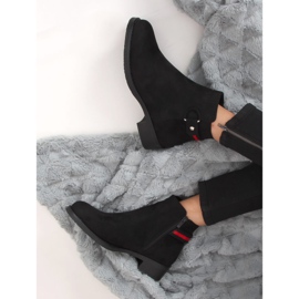 Black Chelsea boots for women Q8AX1570-07 Black red 2