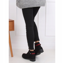 Black Chelsea boots for women Q8AX1570-07 Black red 1