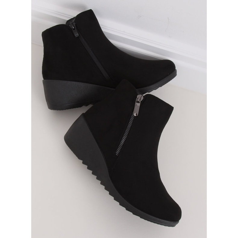 Black Black wedge boots E3267 Black 2