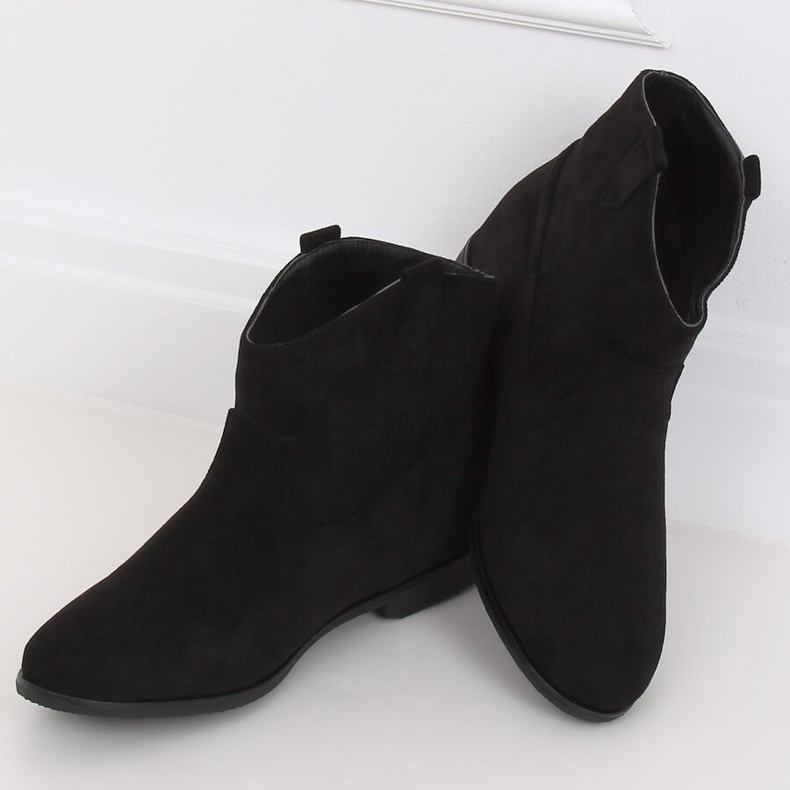 Black TX-1876 Black flat cowboy boots 2