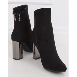 Black metallic heel boots 7661-GA Black 1